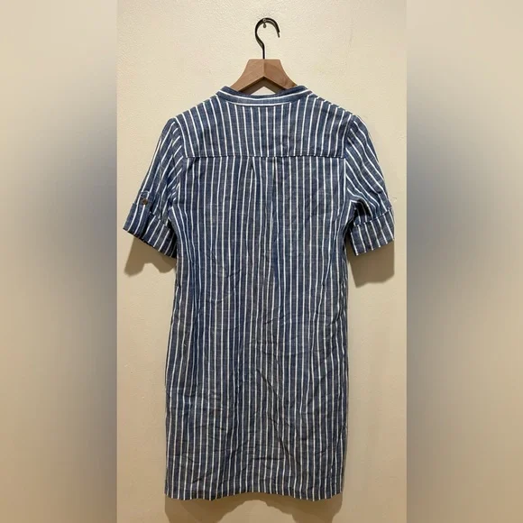 NWT Anne Klein Blue & White Striped Midi Blouse Dress - Women’s Size 4 - Picture 2 of 6